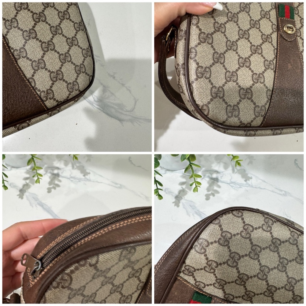 SOLD-Authentic Vintage Gucci Brown Monogram Wristlet Bag - Picture 15 of 16